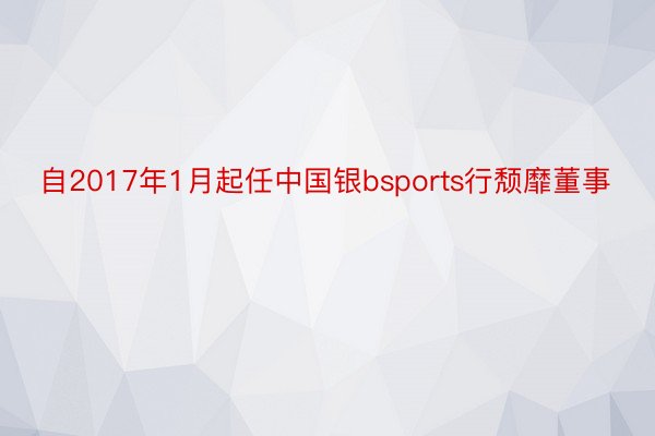 自2017年1月起任中国银bsports行颓靡董事
