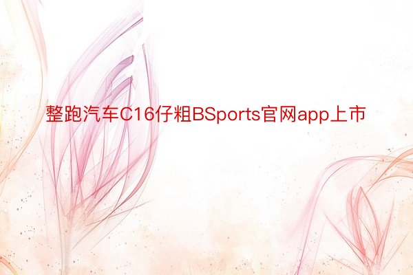 整跑汽车C16仔粗BSports官网app上市