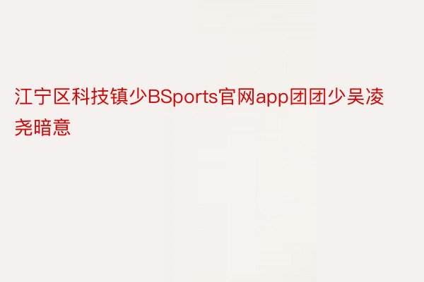 江宁区科技镇少BSports官网app团团少吴凌尧暗意