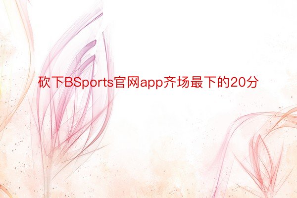 砍下BSports官网app齐场最下的20分